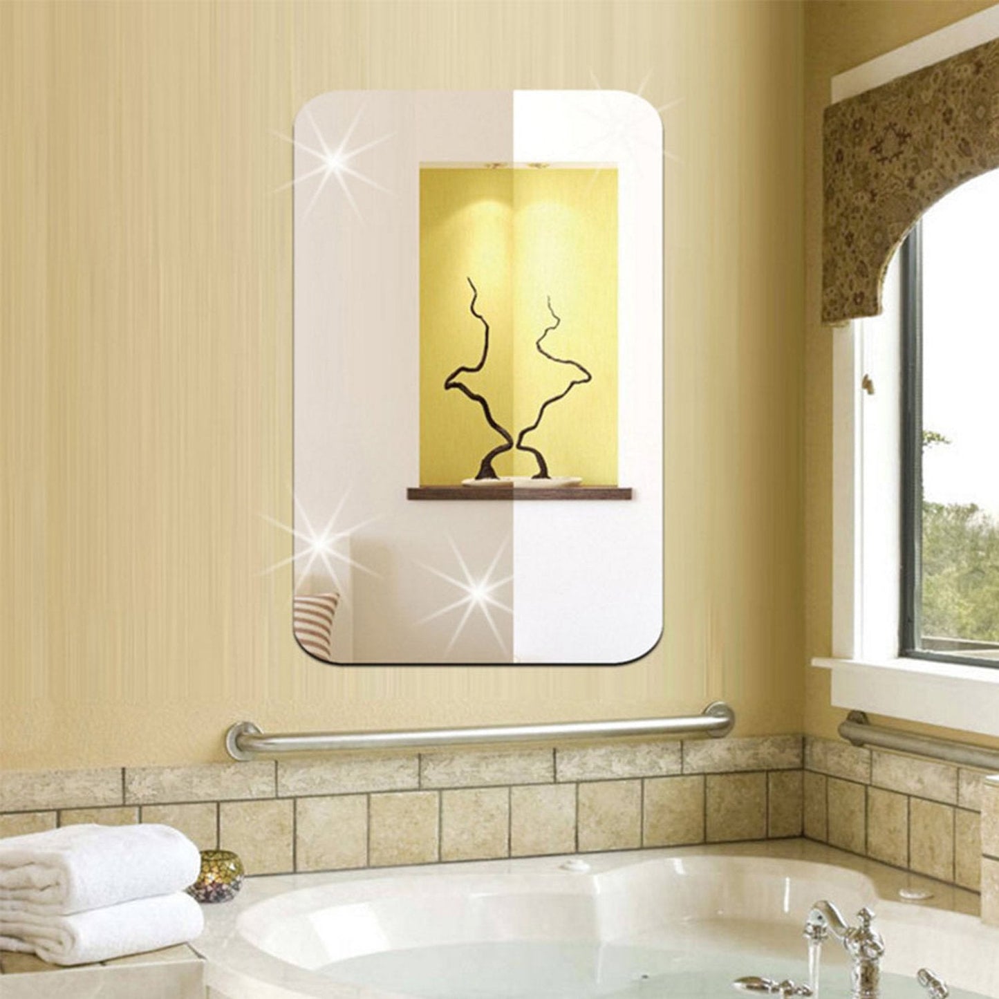 1728 3D Mirror Wall Stickers for Wall 