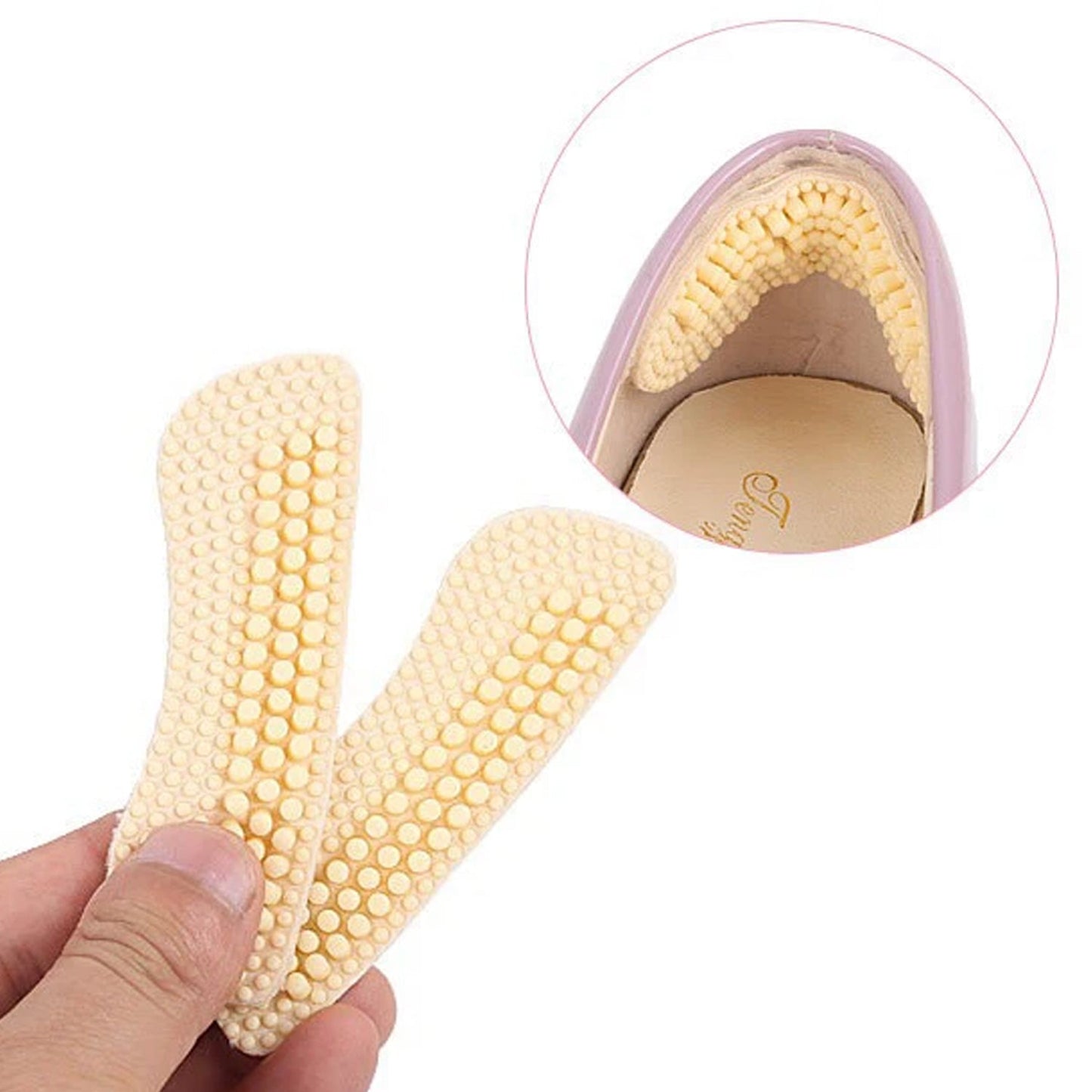 Women High Heel Pads 4D Non-Slip Massage Shoe Pads Shoe Heel Cushions Adhesive Pad (3 Pair)