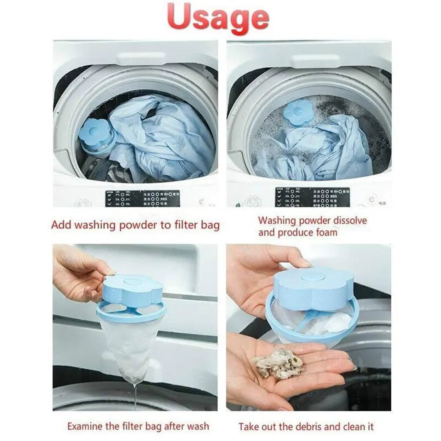 WASHING MACHINE FLOATING FILTER LINT MESH BAG NET POUCH HAIR / LINT CATCHER HOUSEHOLD TOOL