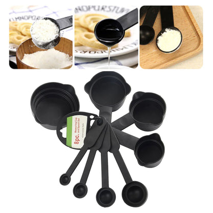 106 Plastic Measuring Cups and Spoons (8 Pcs, Black) TOP TREND DEALS