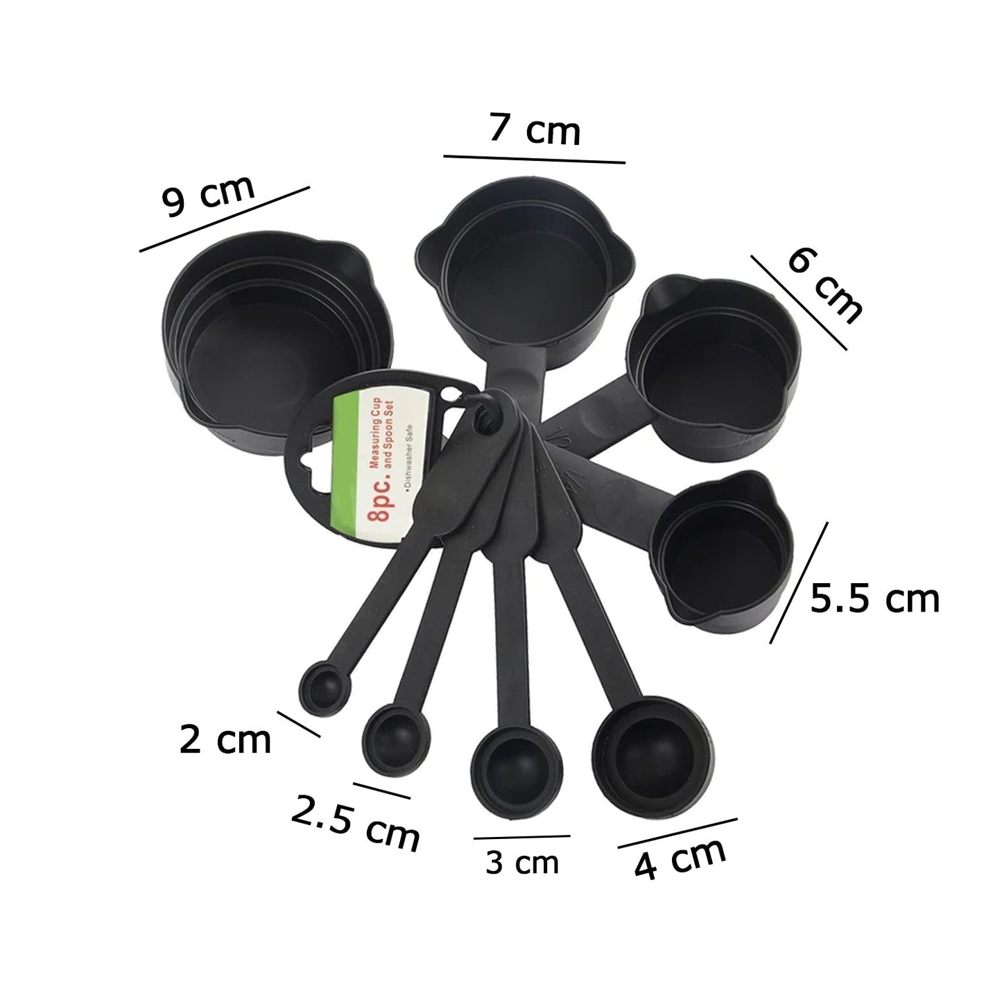 106 Plastic Measuring Cups and Spoons (8 Pcs, Black) TOP TREND DEALS