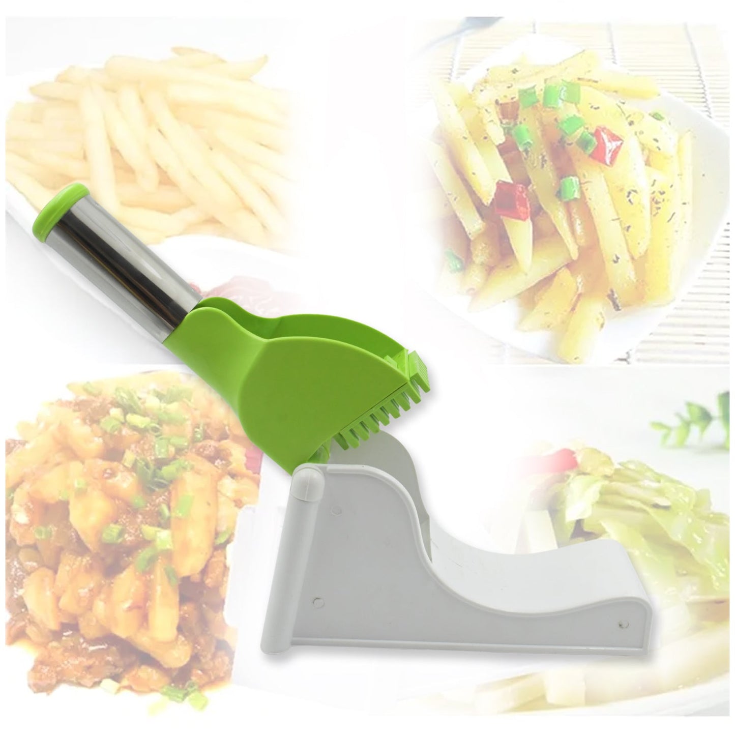 Virgin Plastic French Fry Chipser, Potato Chipser / Potato Slicer with Container