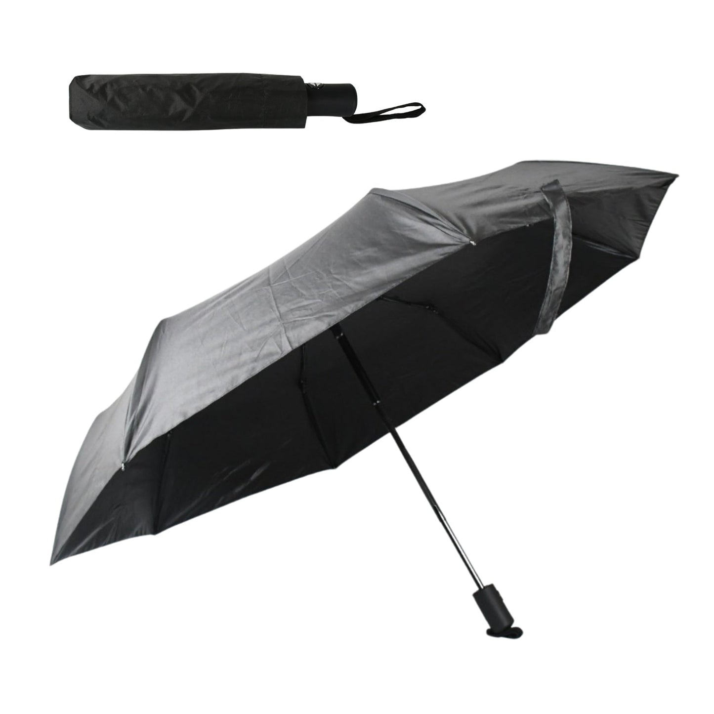 2 Fold Manual Open Umbrella| Windproof, Sunproof & Rainproof with Sturdy Steel Shaft & Wrist Straps | Easy to Hold & Carry | Umbrella for Women, Men & Kids