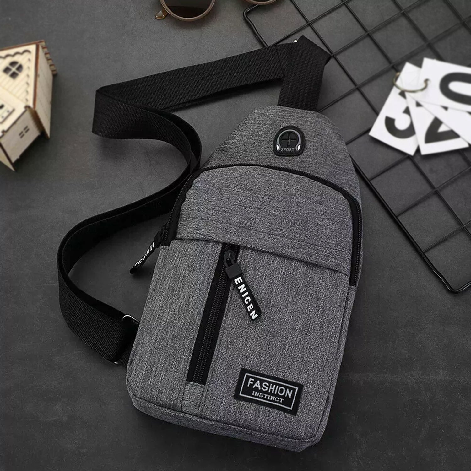 USB Charging & Earphone Hook Sling Shoulder Bags