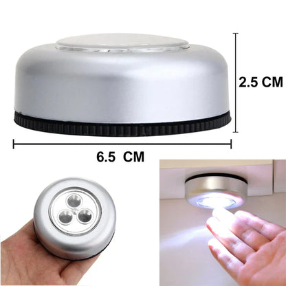 3 LED CORDLESS STICK TAP WARDROBE TOUCH LIGHT LAMP (1 Pc)