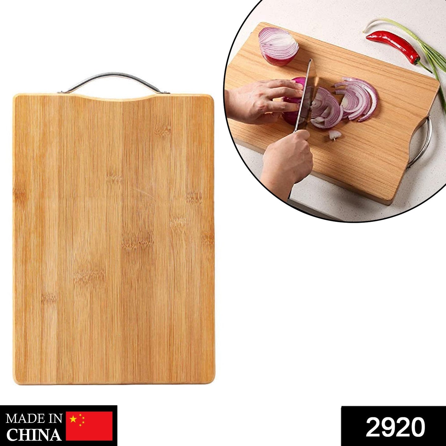 2920 Wooden Chopping / Cutting Board with Anti Skid Mat 