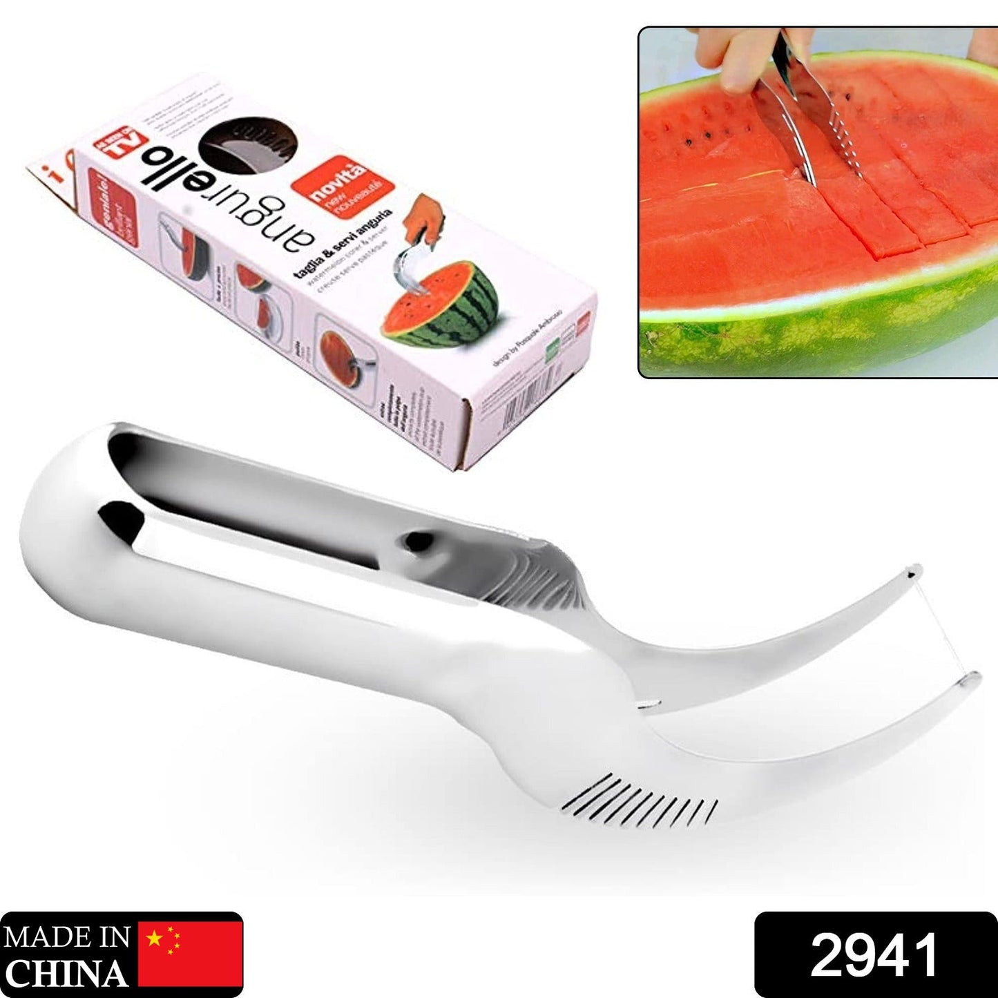 Watermelon Slicer Steel Corer Watermelon Cutter Smart Kitchen Gadget Fruit Slicer Multi-Purpose Stainless Steel Kitchen Tool