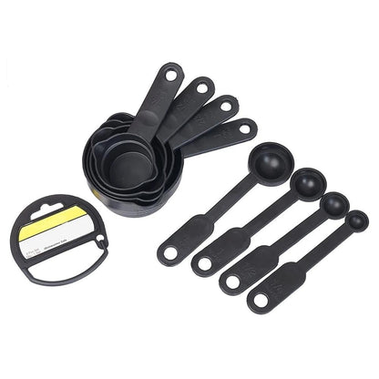 106 Plastic Measuring Cups and Spoons (8 Pcs, Black) TOP TREND DEALS