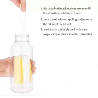 1ltr Plastic Oil Dispenser With Lid - Clear, Drip Free Spout, Controlled Use.