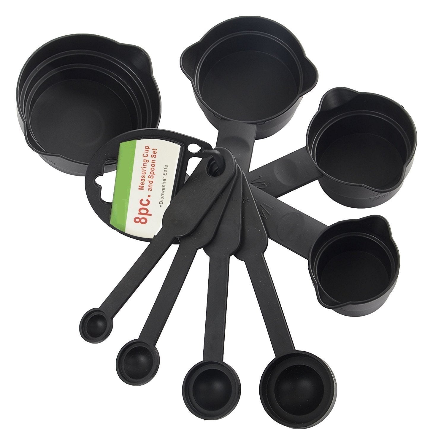 106 Plastic Measuring Cups and Spoons (8 Pcs, Black) TOP TREND DEALS