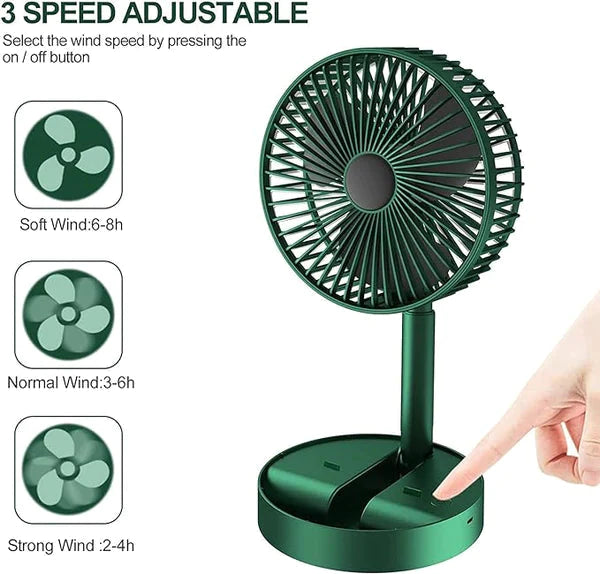 Foldable Smart Fan| Height Adjustment | Powerful Rechargeable