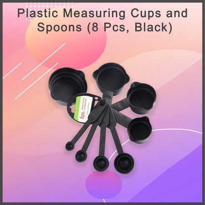 106 Plastic Measuring Cups and Spoons (8 Pcs, Black) TOP TREND DEALS