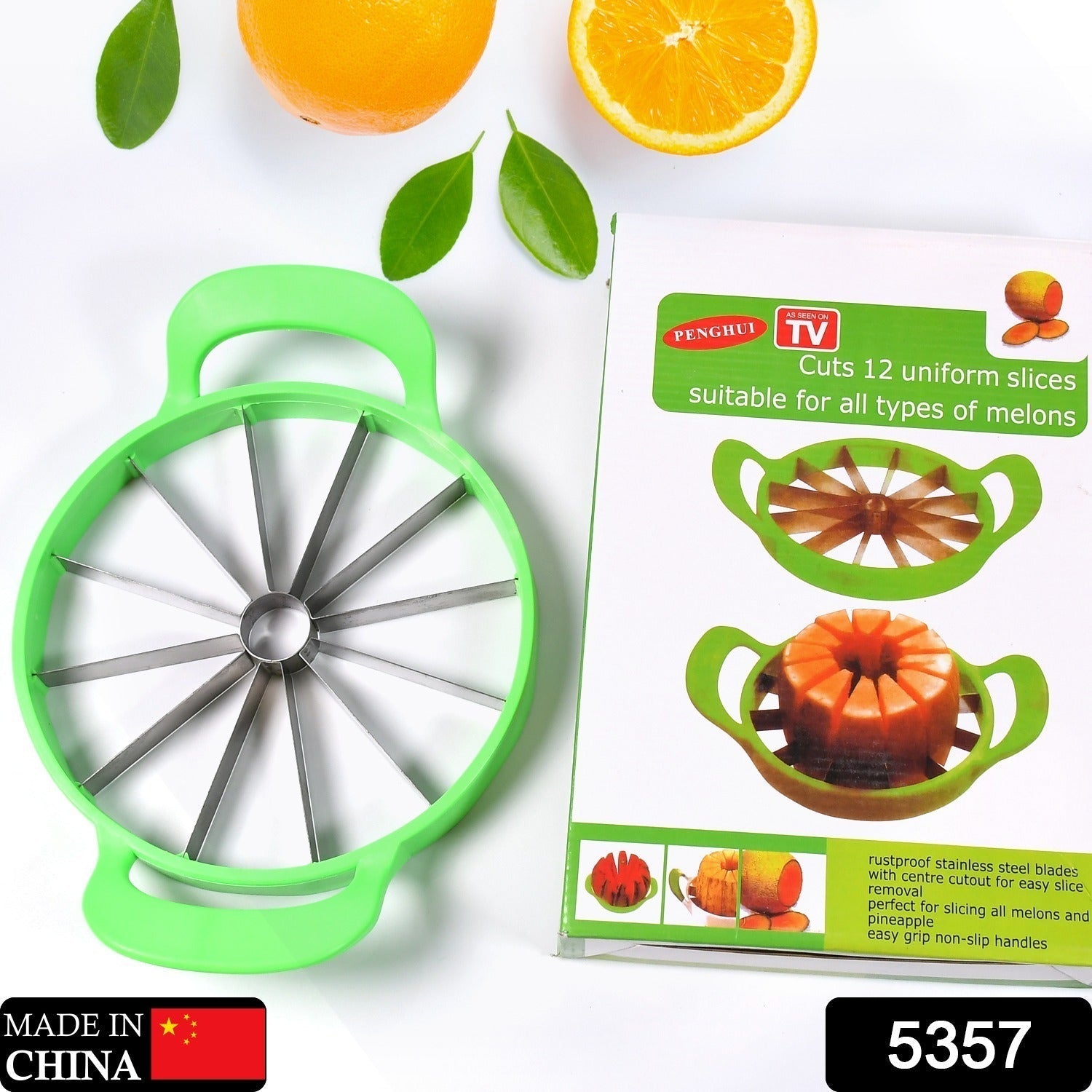 5357  Watermelon Slicer Cutter Steel Fruit Perfect Corer Slicer Kitchen Tools 