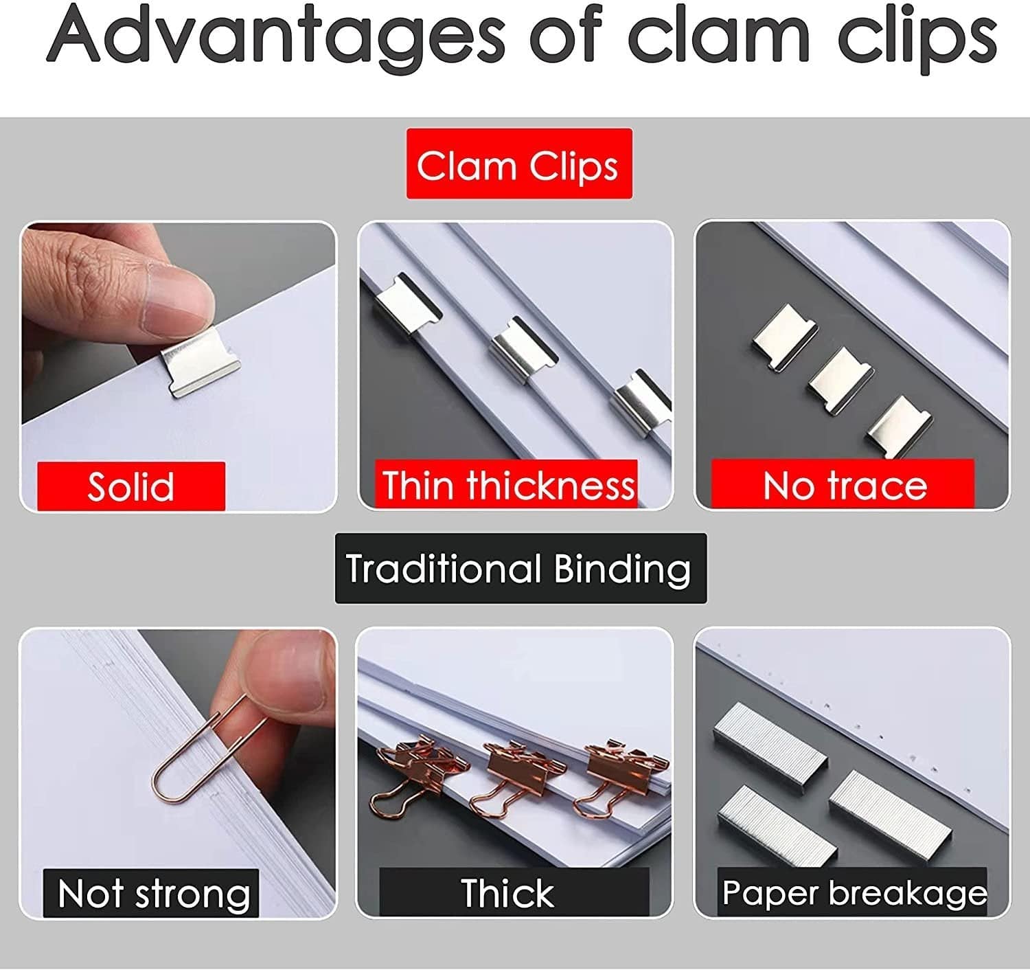 Reusable Portable Handheld Paper Clam Clip